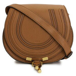 Chloe Marcie leather saddle bag tan brown grained calfskin